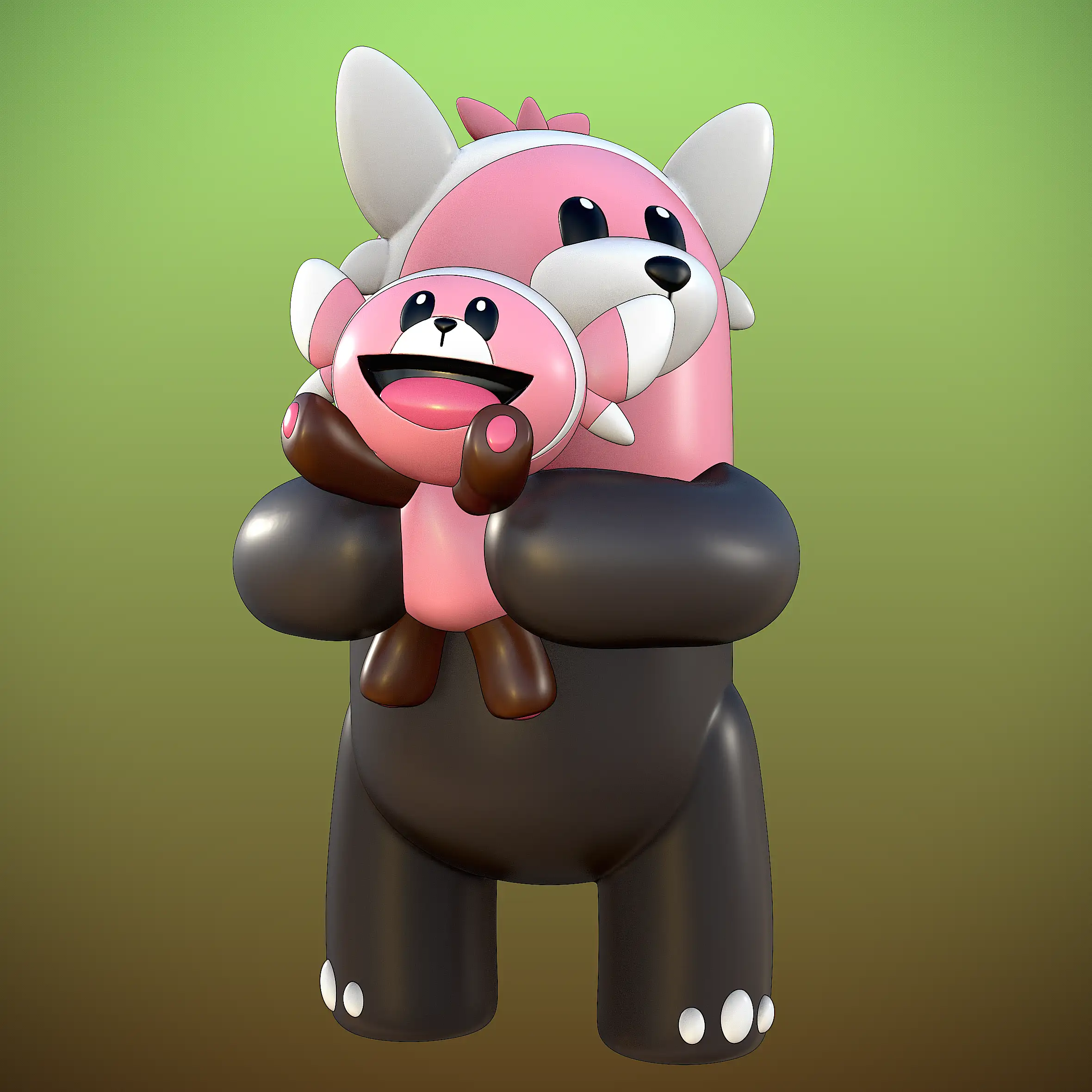 bewear and stufful pokemon render 3dusky (2)